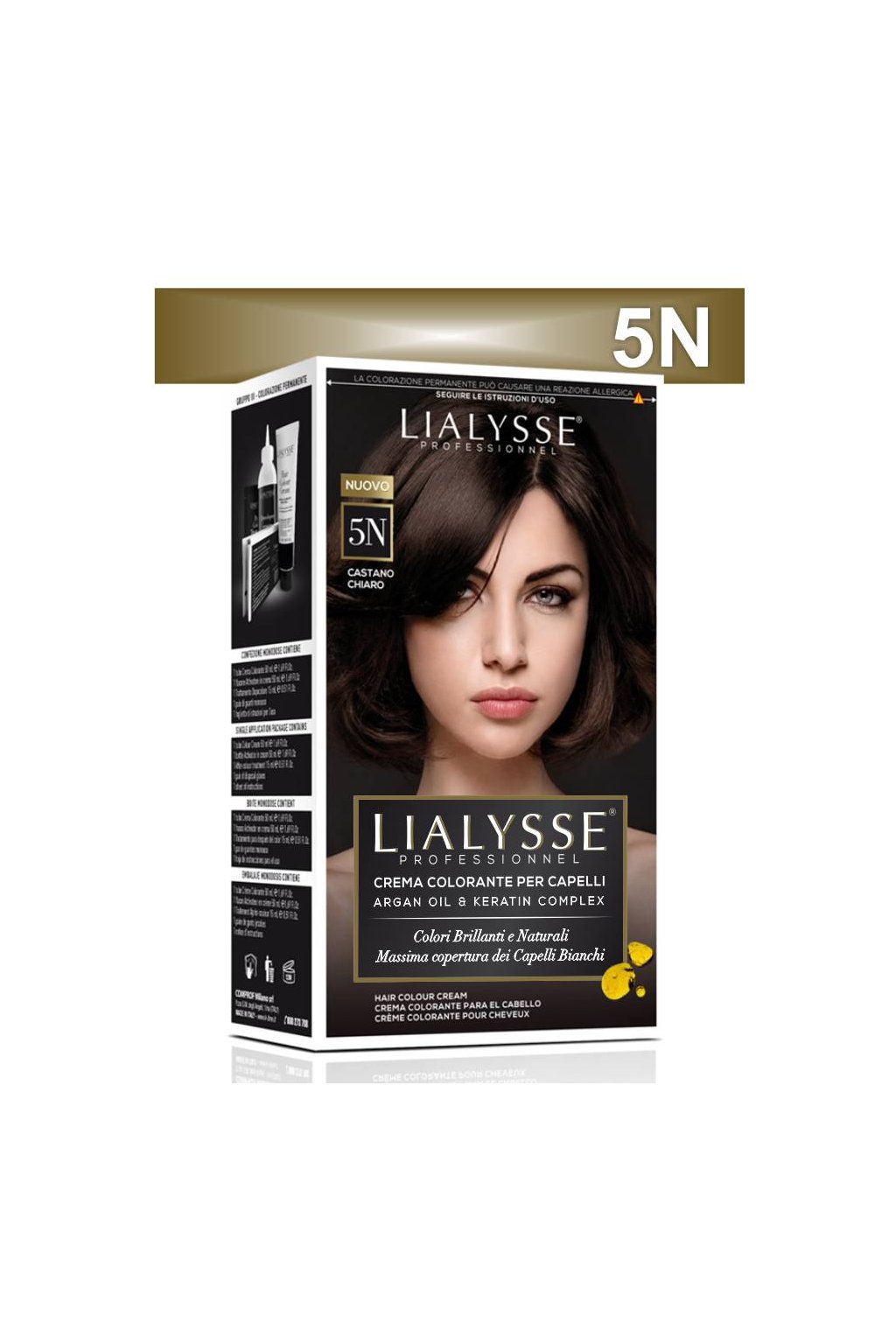 Lialysse Barva SET s arganem a keratinem 5N světlá hnědá