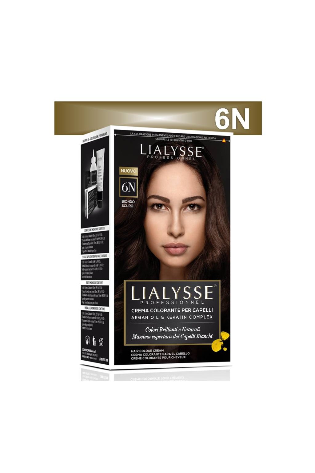Lialysse Barva SET s arganem a keratinem 6N tmavá blond
