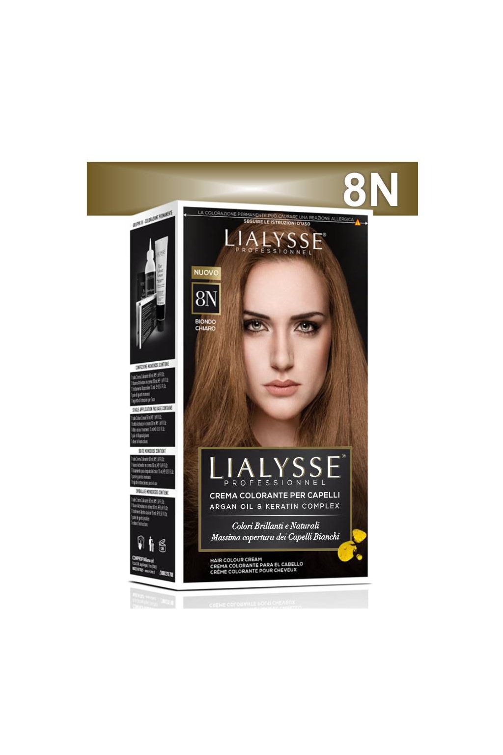Lialysse Barva SET s arganem a keratinem 8N světlá blond
