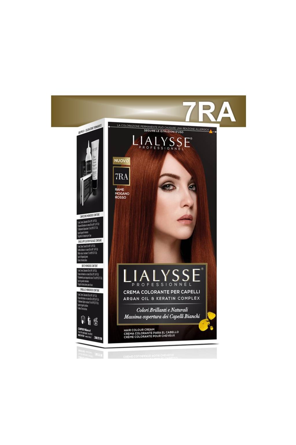 Lialysse Barva SET s arganem a keratinem 7RA blond měděná mahagonová červená
